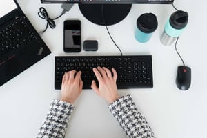 Arbeitsplatz von oben